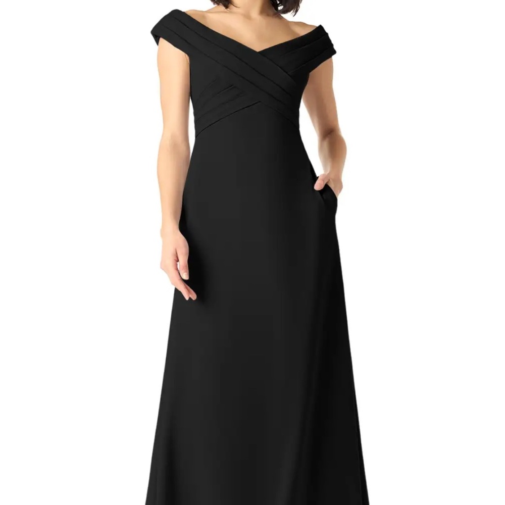 Azazie Evita Bridesmaid Dress – Black, Custom Size (Approx. 18W–20W), Worn Once